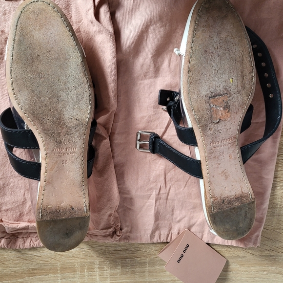 Miu miu transparent & white double bands ballerina flats - Picture 3 of 7